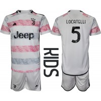 Fotballdrakt Barn Juventus Manuel Locatelli #5 Bortedraktsett 2023-24 Kortermet (+ Korte bukser)